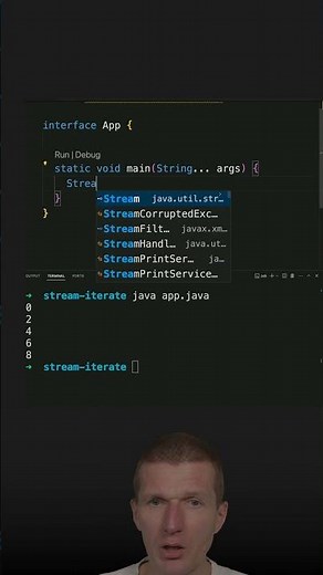 Stream.iterate vs. for-loop #java #shorts #coding #airhacks