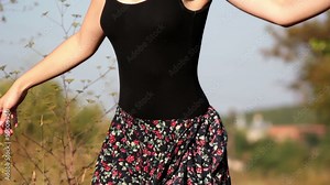 girl dancing step, step dancer (body closeup) Stock Video