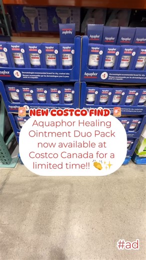 Costco Finds Canada on Instagram: "#ad 🚨 NEW COSTCO FIND 🚨 ‌ Say hello to the @aquaphor Healing Ointment Duo Pack – dropping this October at select Costco Canada locations for a limited time!! 👏 ‌ Fall vibes = cozy sweaters, crisp walks… and yep, dry skin 😩🍂 But Aquaphor has your back (and hands, lips, elbows & more). ‌ 💧 #1 dermatologist-recommended brand for dry, cracked skin 💧 Versatile skincare essential : heals, soothes, protects your dry skin & even doubles as a glossy lip look 💧 F