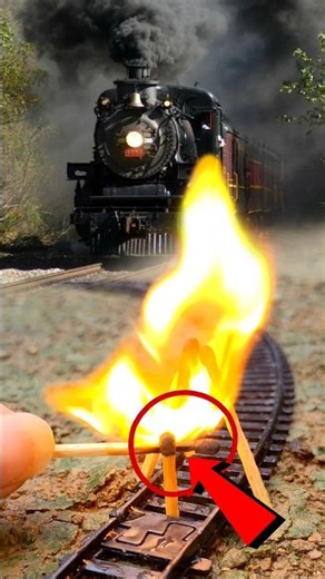 EXPERIMENT! 😱 TRAIN VS FIRE LOG BLOCKADE...