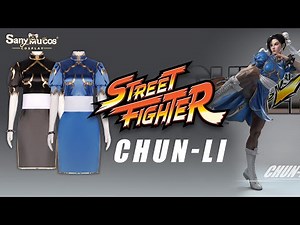 【SanyMuCos】Street Fighter Chun-Li Cosplay Costume Plus Size Detail Show