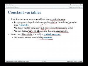 【程式設計】第四講：Variables and Arrays #5 Constant variables