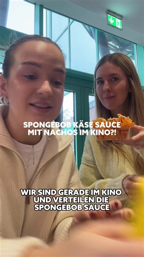 Nachos im Kino hellotaste Käsesauce = 10/10 🧀🍿 Passend zum SpongeBob Kinofilm haben wir am Sonntag Sauce verteilt – und natürlich selbst getestet 😌 Kino, hört ihr uns? 👀🎬