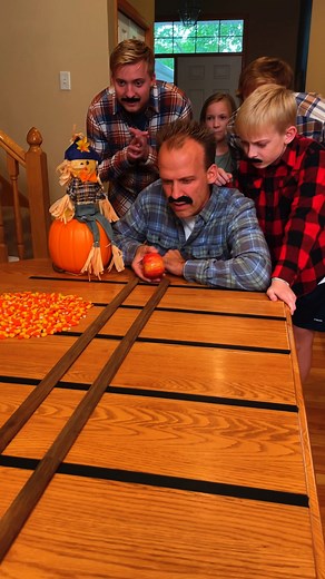 Awesome Autumn Apple Game 🍎 Kids, brothers, dad, and family play fall seasonal table game with apples, pumpkins, scarecrows, and funny fall prizes. Great game for parties and family gatherings. This video was produced by Benson Crew, Network Media, and Benson Bros. (for entertainment purposes only) | Paul & Kezzy