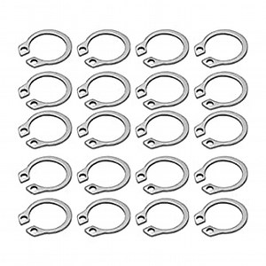 50PCS External Retaining Ring,0.47" Shaft Diameter,0.06" Aperture,304 Stainless Steel Snap Retaining Clip Ring,for Valves Bearings Machinery Silver