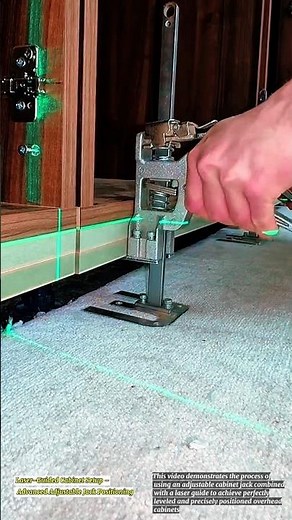 Laser-Guided Cabinet Setup – Advanced Adjustable Jack Positioning