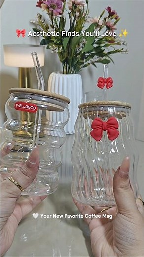 Pinterest-Inspired coffee Glass Mugs ☕🎀 | Aesthetic Coffee Mug Find #viral #trend #coffecup
