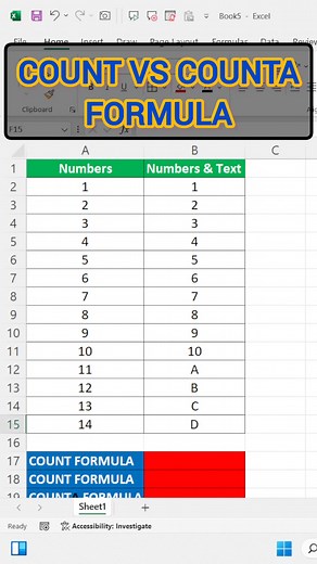 Count VS CountA Formula #viralreelschallenge2025viralreelschallengejaiviralreelschallengeviralreelschallenge #facebookreelsviral #exctips #viralreelsfacebook #viralreelschallenge #reelsfb #shortsviral #reelsfacebook #facebookreels #shortsvideos | excel_learning_by_ankur_munjal