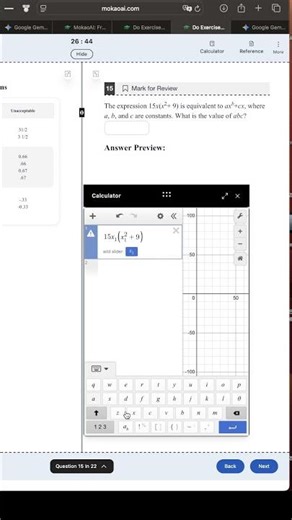 Hard SAT: 15x(x 2 +9)=ax b +cx Find abc ⚡ #Shorts #sat #study #books