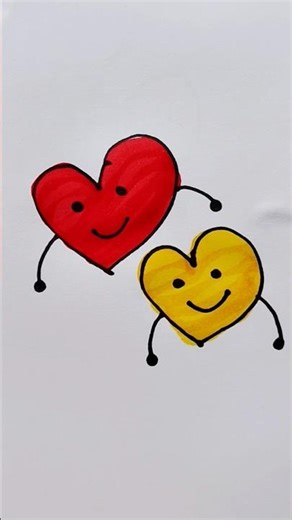 Heart ❤️ drawing for kids #heart #drawing #cartoon #funny #viral #youtubeshorts #art