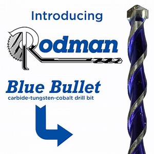 The Rodman Blue Bullet Drill Bit will make holes in the most rigid steel, chrome vanadium, Grade 8 bolts, broken taps & easy outs, stainless and spring steel — even Inconel & AR500*. It performs well on brick, block, granite, tile, and most other masonry products. At last, one single bit will do ALL jobs! ✅ For ALL drills 800 RPMs and higher ✅ Maximizes the life of drill bits ✅ Resharpens cutting tools, gardening tools, etc. ✅ Drill through a variety of materials — granite, hardened steel, concr