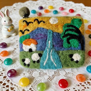 Handmade Wool Felt Sheep Coin Purse, Cute Animal Felt Wallet, Eco Friendly Pouch With Sheep & Nature Scene - Etsy