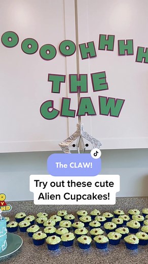 Toy Story Themed Party Ideas: Cute Alien Cupcakes