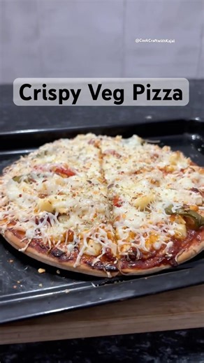 Crispy Veg Pizza Recipe | CookCraft with Kajal #easyrecipes #pizzarecipe #shorts #youtubeshorts