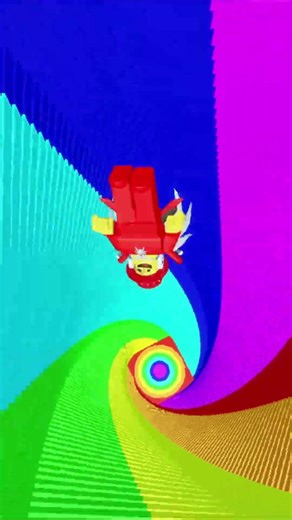 ASMR FALLING INTO THE RAINBOW TOWER #roblox #shorts