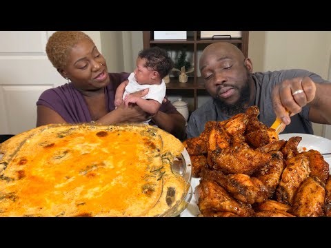 She Acts Just Like Her Dad and I’m Done 😂 | Spinach Dip & Wings Mukbang