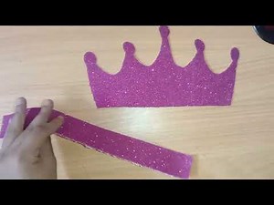 طريقة عمل تاج بالفوم الجليتر سهل وسريع للمبتدئين 🥰💜❤️⭐
