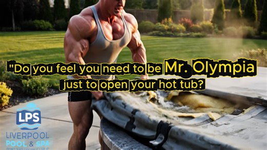 🤔Is your hot tub cover so waterlogged a Mr. Olympia look-alike struggles to lift it⁉️ ✅ It's time for an upgrade. Don't let a soggy cover that smells like it survived a shipwreck be a source of embarrassment. Liverpool Pool & Spa offers two superior solutions: 👇👇👇 Our Hot Tub Cover Options: 🛡️ WeatherShield Standard Cover: A durable, lightweight, and odor-free replacement. 🔥 SMARTOP: The ultimate, engineered solution. It's built to last, effortlessly easy to lift, and the LAST cover you wi