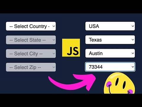 Select Country State City Zip code Drop Down using HTML CSS and JavaScript