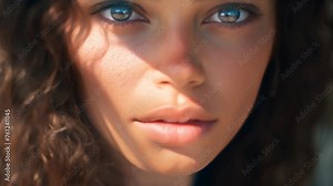 Woman's face, woman without makeup, fresh skin