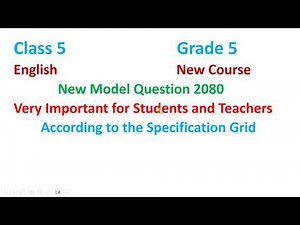 class 5 English modal question/grade 5 English model question 2080