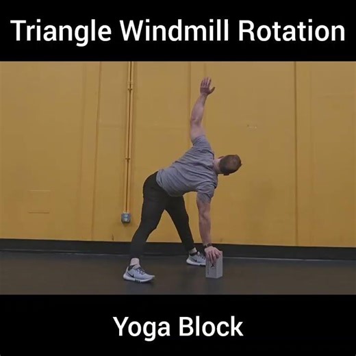 Triangle Windmill Rotation- Yoga Block