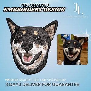 Custom Pet Embroidery Design, Custom Embroidery Digitizing Pattern, Personalized Realistic Pet Portrait Embroidery Design, for Machine - Etsy