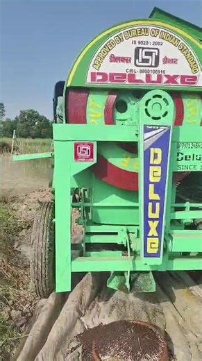 सरसो की मड़ाई करते हुए डीलक्स 60 hp का थ्रेसर #live #deluxethresar #deluxe #thresher #viralvideos