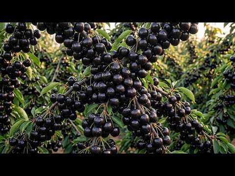 Growing Process of Giant Black Cherries | From Planting to Harvest of Massive Black Cherry Trees