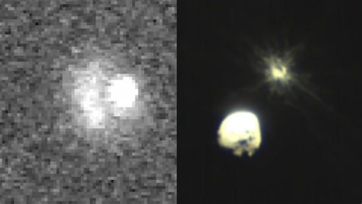 DART asteroid impact seen from ground observatory and cubesat