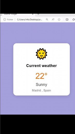 Weather Widget | Html and Css only !! #coding #cssanimation #python