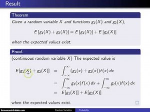 Expectation of the sum of two functions of a random variable