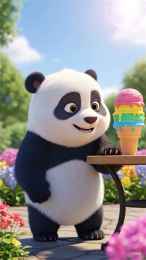 Baby Panda vs Giant Ice Cream 🍦🐼 part 1 #shortsfeed #usa