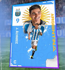 #Qatar2022 👉 ¡G⚽⚽⚽⚽⚽⚽⚽⚽⚽⚽L! Y qué golazo de Julián Álvarez. ⏱ 22' ST ⚽ #Argentina 🇦🇷 2 🆚 #Polonia 🇵🇱 0 | AFA - Selección Argentina