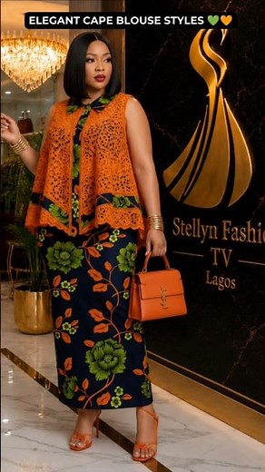 Latest Cape & Peplum Blouse Styles 2026 💚🧡 Stunning African Fashion Ideas #shorts