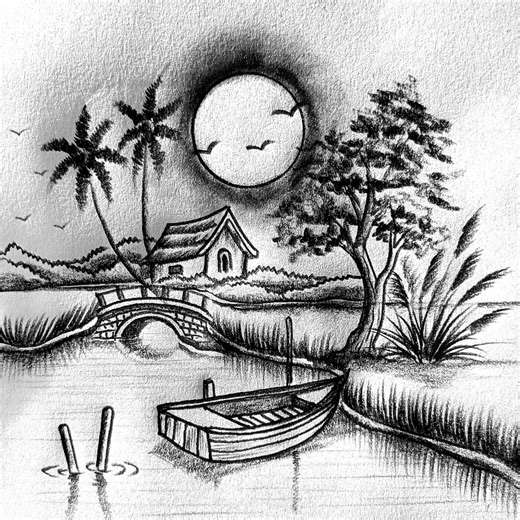 248K views · 2.9K reactions | Sketching village scenery by 6B pencil | Md. Takbir Hossain | Facebook