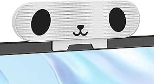 Computer Speakers for Desktop Monitor,Single Speakers for Desktop PC,Laptop Speaker with Loud Sound,Volume Control Easily Clamps to Monitors(USB-C to USB Adapter Included) (White)