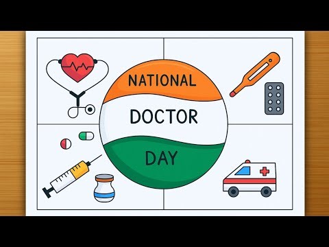 Doctors Day Drawing Easy | National Doctors Day Poster Drawing | Happy Doctors Day Art