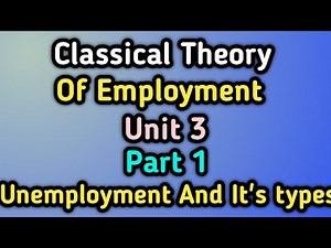 Classical Theory Of Employment | Unemployment Concept and It's Types | Part 1