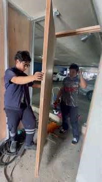 EP2: Install the door frame in preparation for door installation.