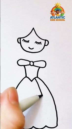 How to Draw a Princess 👑✨ | Easy Drawing for Kids | Step-by-Step Tutorial