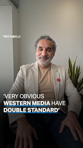 “The Western media has adopted the Israeli point of view without questioning” Egyptian American comedian Bassem Youssef talks about the double standards of news organisations in the West during an exclusive interview with TRT World. | TRT World