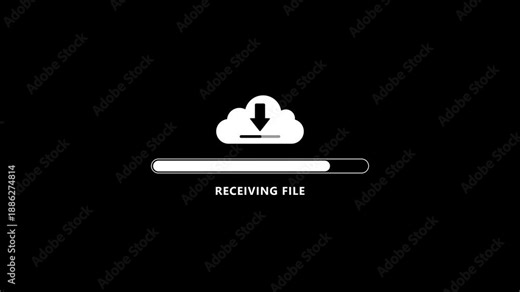 Cloud File Download Progress Bar Animation Receiving File Loading Indicator cloud download file receiving