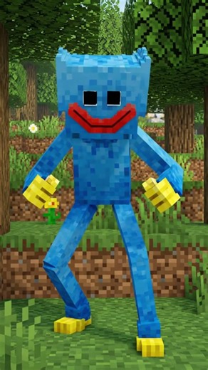 ¡Nachi se encuentra con el aterrador Huggy Wuggy en Minecraft! #huggywuggy #minecraftespañol