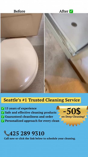 🏡✨ Seattle’s #1 Trusted Cleaning Service ✨🏢 Looking for a professional, reliable, and trustworthy cleaning service in Seattle? Whether it’s your home, office, or a move-in/move-out cleaning, we’ve got you covered! 🌟 Our Services: ✅ Regular Home Cleaning – Keep your space fresh, clean, and inviting. ✅ Deep Cleaning – A top-to-bottom refresh for a spotless home. ✅ Move-In/Move-Out Cleaning – Hassle-free cleaning for a smooth transition. ✅ Office Cleaning – A clean workspace for a productive env