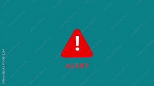 Alert icon Animation , alert warning red symbol,alert transparent background motion Graphics.