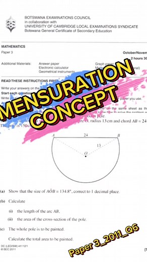 BGCSE Paper 3 2011-Question 6 Mensuration Concept | Calculation and Analysis