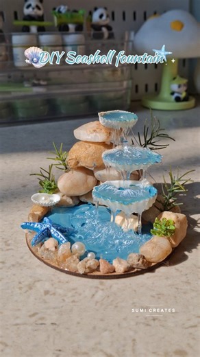 sumi creates | DIY Seashell fountain ⛲️ #craftideas #seashellcraft #diyfountain #viralreels #glueguncrafts | Instagram