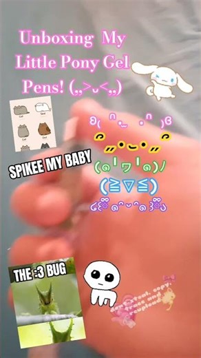 #cute #mylittlepony #spike #fluttershy unboxing my little pony gel pens!