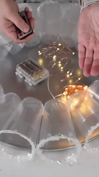 Grab some plastic cups and fairy lights